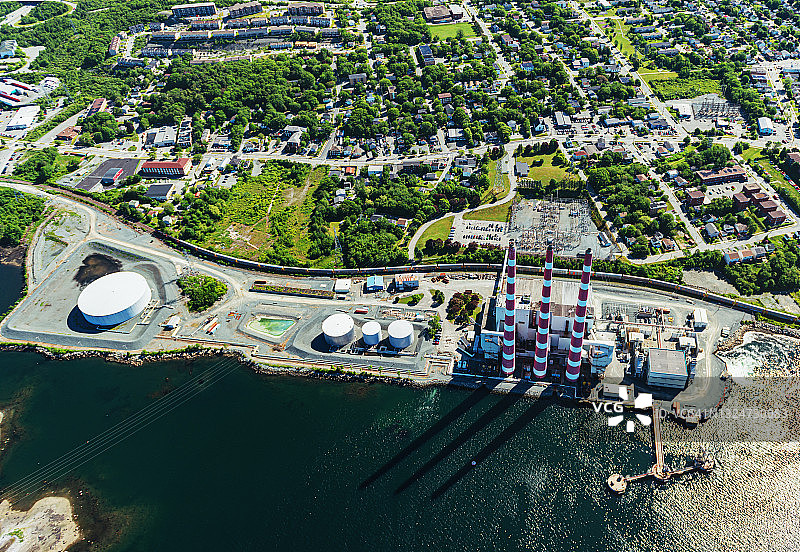 发电站的鸟瞰图图片素材