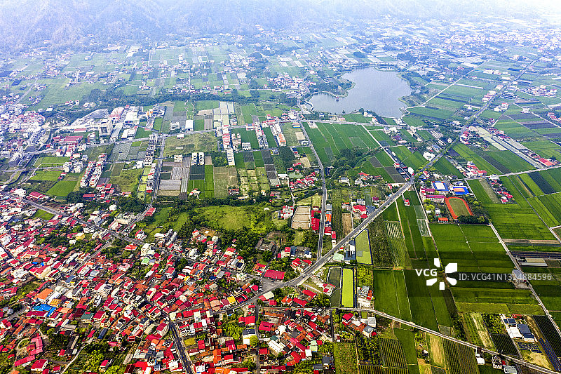 中国台湾高雄美浓航拍景观图片素材