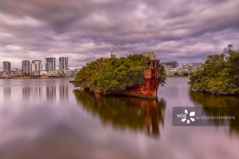 澳大利亚悉尼霍姆布什湾的艾尔菲尔德号沉船图片素材