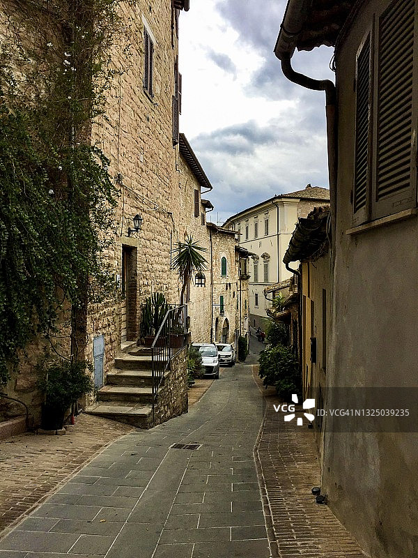 意大利阿西西：中世纪意大利小镇街景图片素材