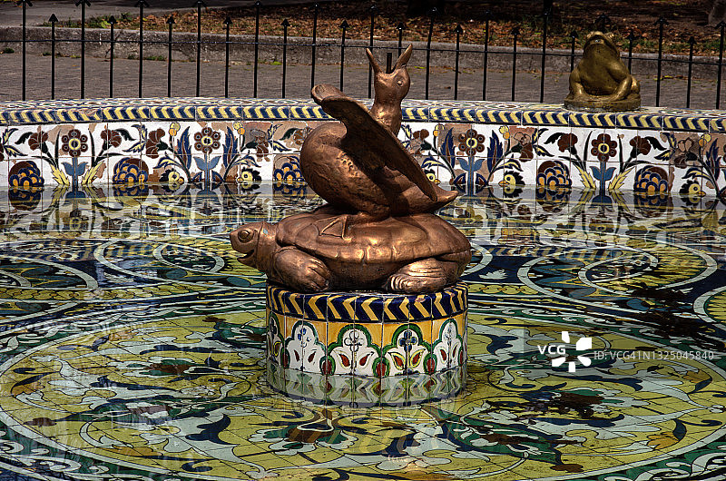 墨西哥城查普尔特佩克公园的青蛙喷泉图片素材