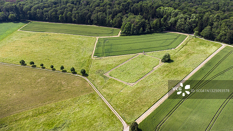 农业区和农田鸟瞰图图片素材
