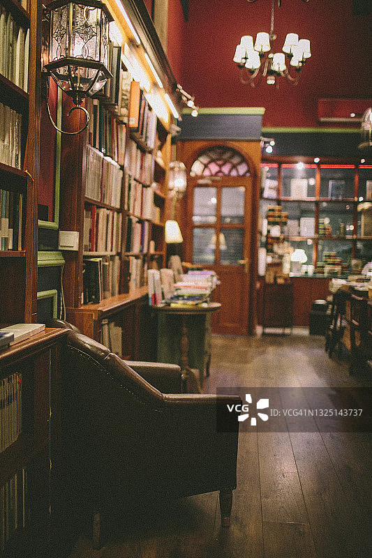 复古老式书店内部图片素材