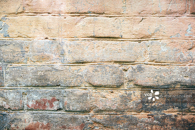 室外旧刮痕砖墙背景图片素材