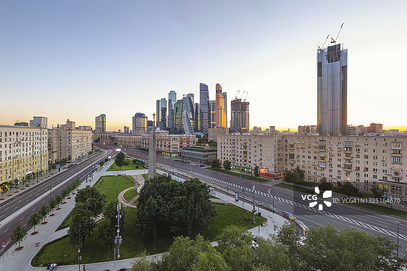 莫斯科市中心的蓝色时刻图片素材