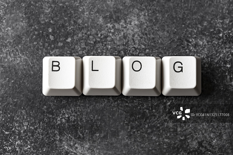 拼写单词BLOG的电脑键盘按键图片素材
