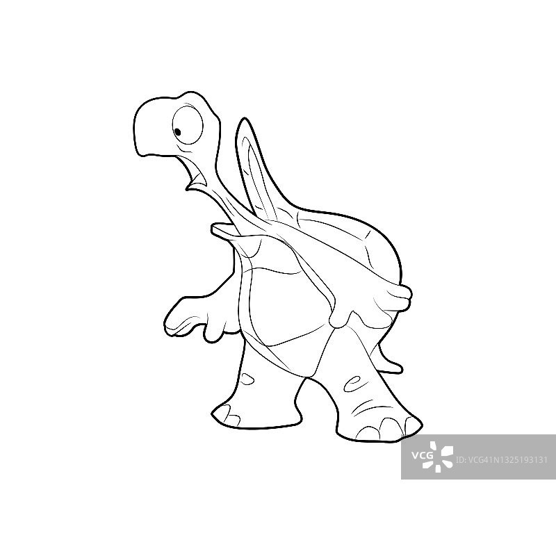 儿童涂色书：卡通形象之惊讶的乌龟图片素材