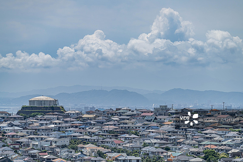 日本神奈川地区的夏季云层图片素材