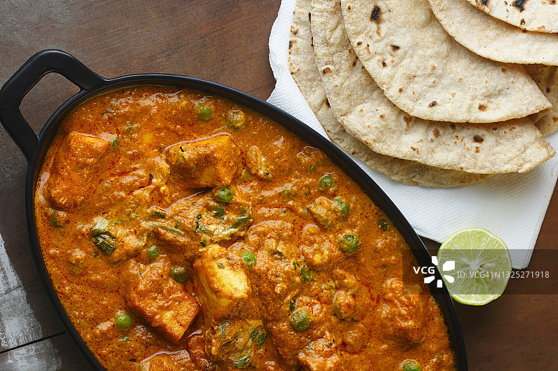 青豆或印度奶酪咖喱图片素材