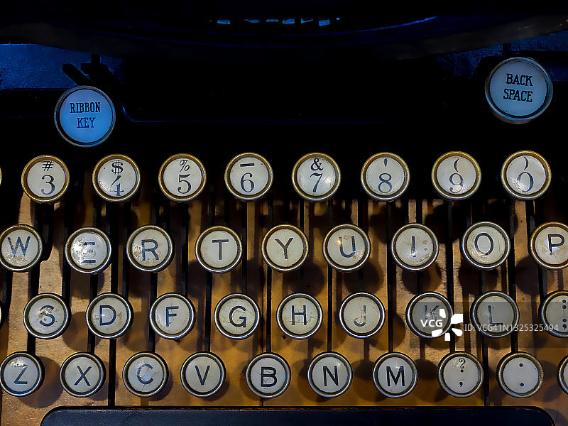古董打字机键盘图片素材