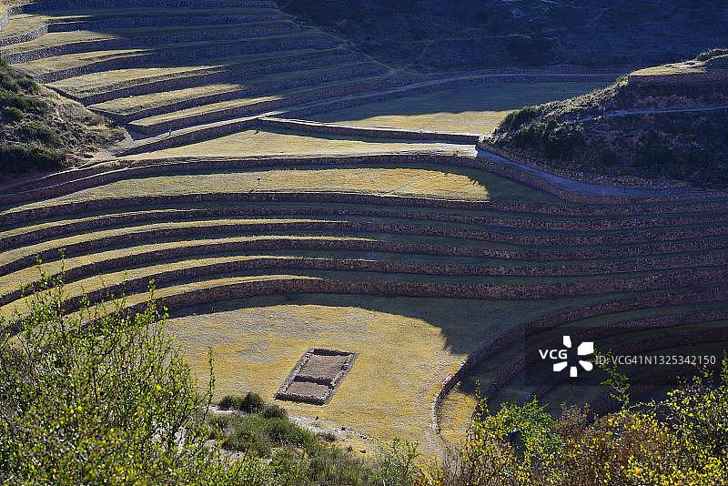 秘鲁乌鲁班巴省马拉什莫雷梯田遗址图片素材