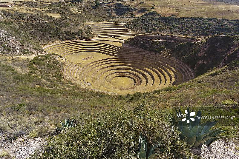 秘鲁乌鲁班巴省马拉什莫雷梯田遗址图片素材