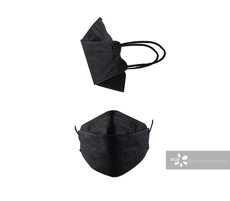 白色背景上的面罩模型正面图和侧面图图片素材