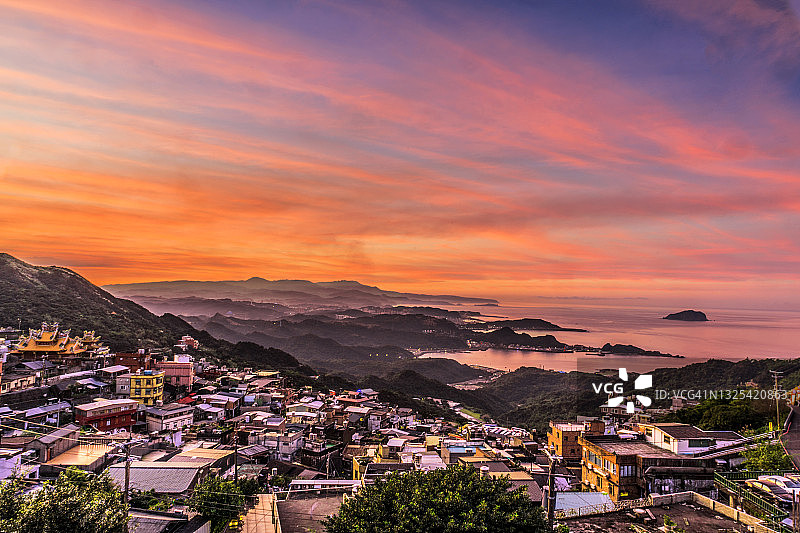 九份的日落图片素材