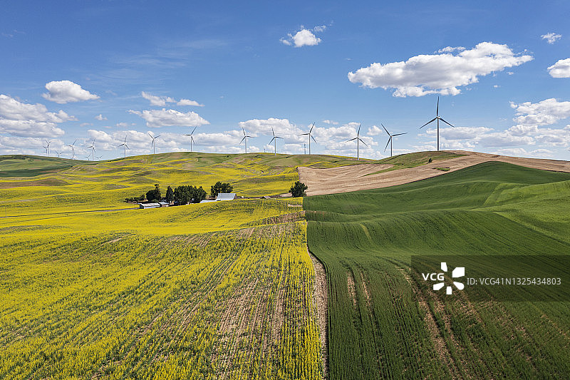 帕卢斯丘陵地带的风力发电场图片素材