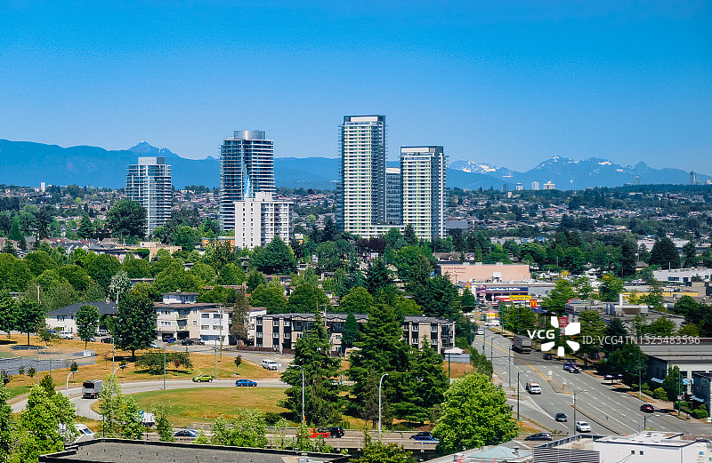 加拿大不列颠哥伦比亚省温哥华东区城市天际线图片素材