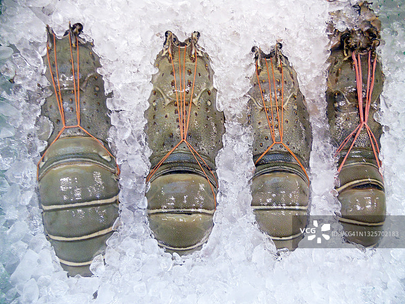 泰国街头市场的龙虾特写图片素材