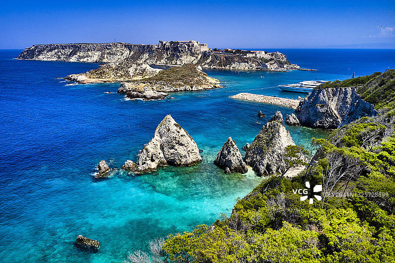 特雷米蒂群岛海岸线，亚得里亚海，意大利图片素材