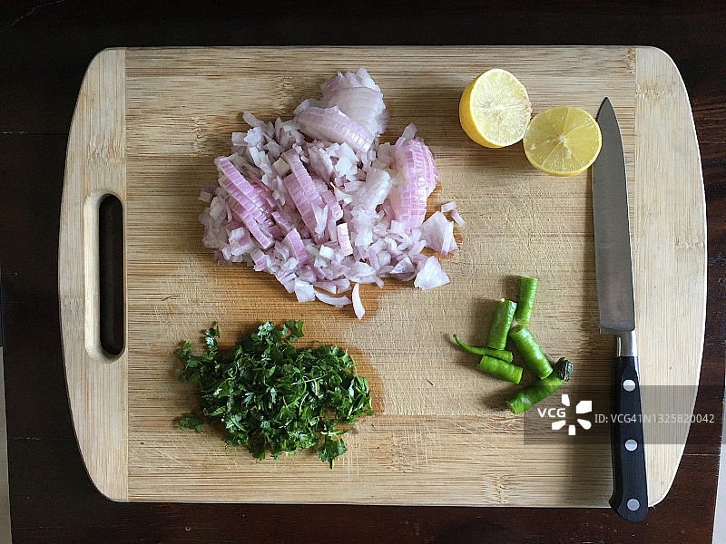 切碎的洋葱图片素材