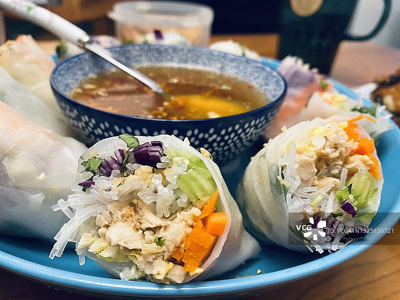越南春卷特写图片素材