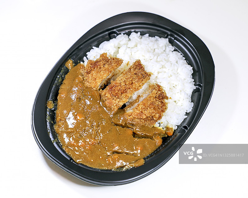 日式炸猪排咖喱便当图片素材
