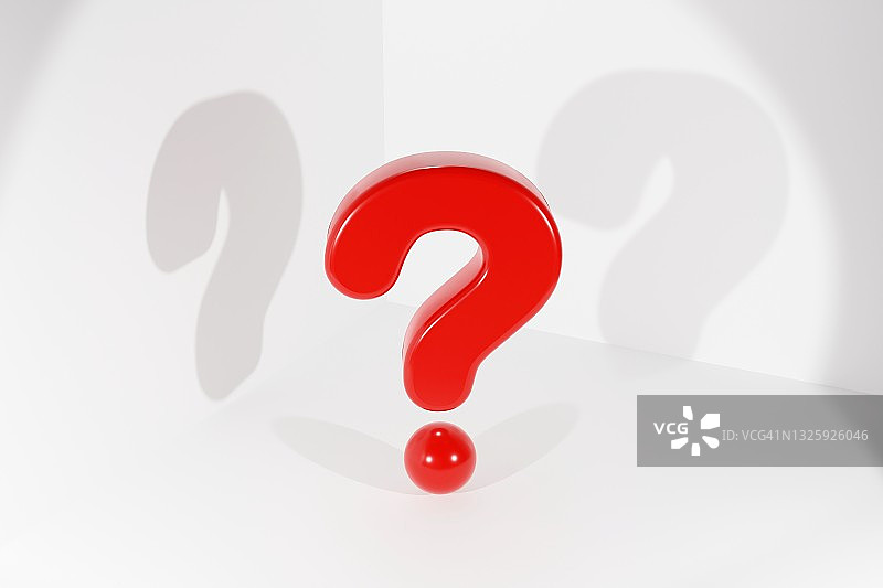 聚光灯照亮的红色问号图片素材