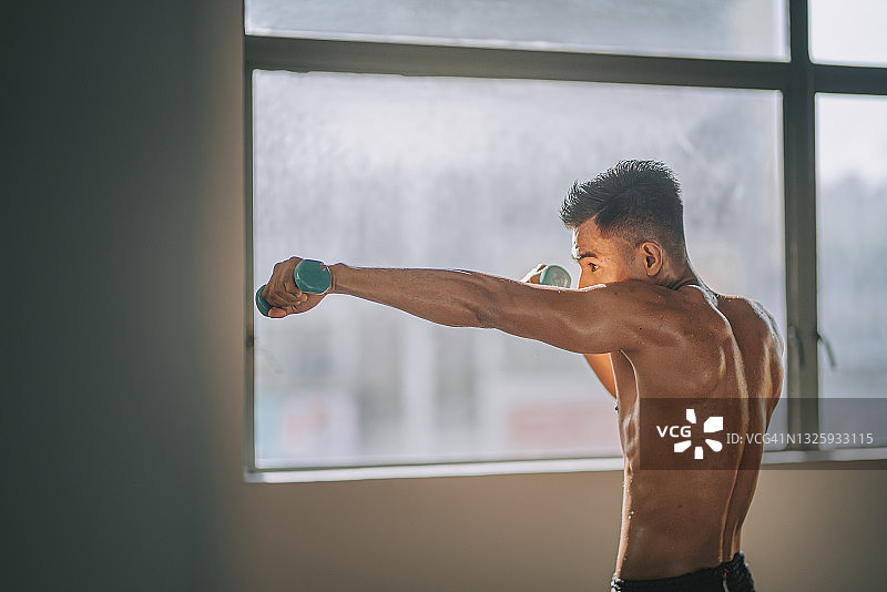 亚洲马来泰拳拳击手影子拳击图片素材