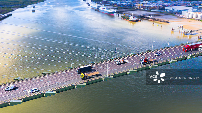 达特福德跨海大桥航拍日景照片图片素材