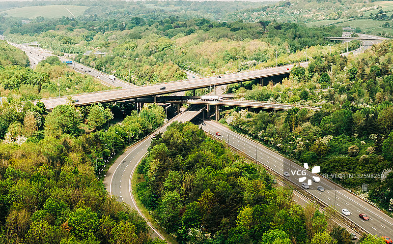 英国高速公路的航拍日景照片图片素材