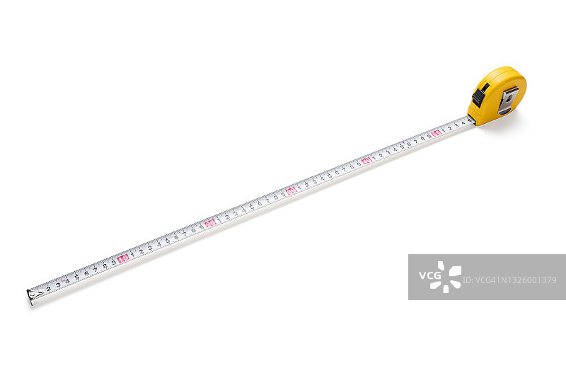 白色背景上的长卷尺图片素材