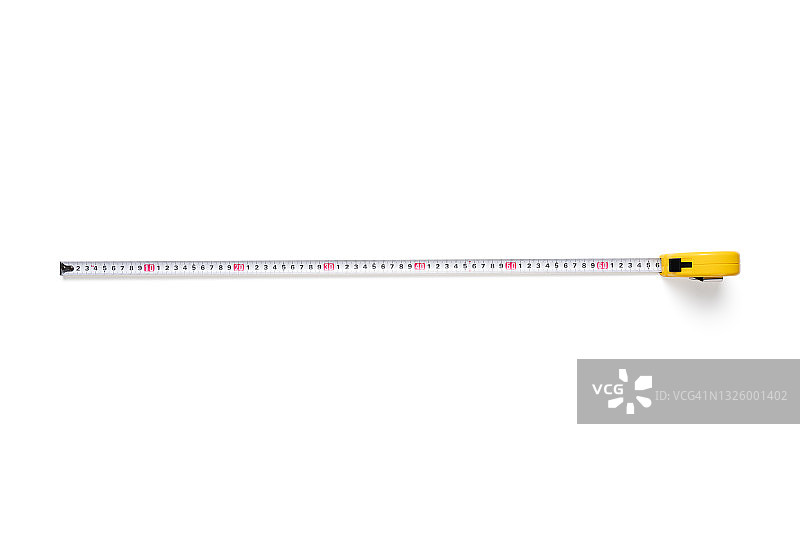 白色背景上的长卷尺图片素材