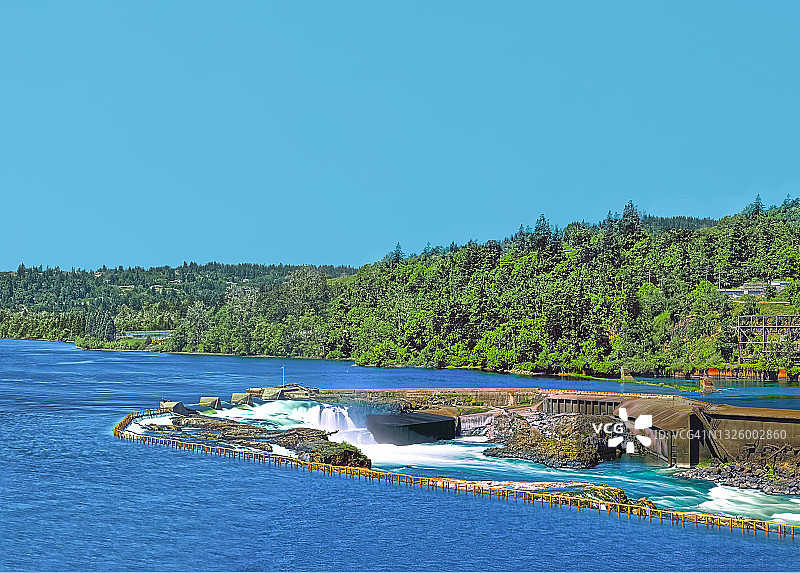 威拉米特瀑布水力发电厂图片素材
