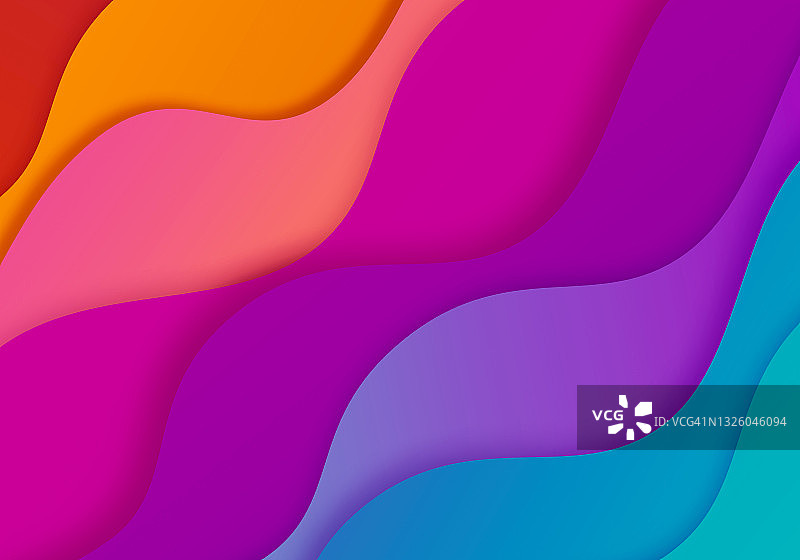 纸剪形状的抽象锯齿形多色背景图片素材