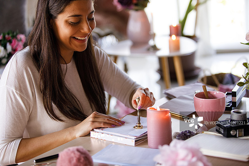 用火漆封缄信件图片素材