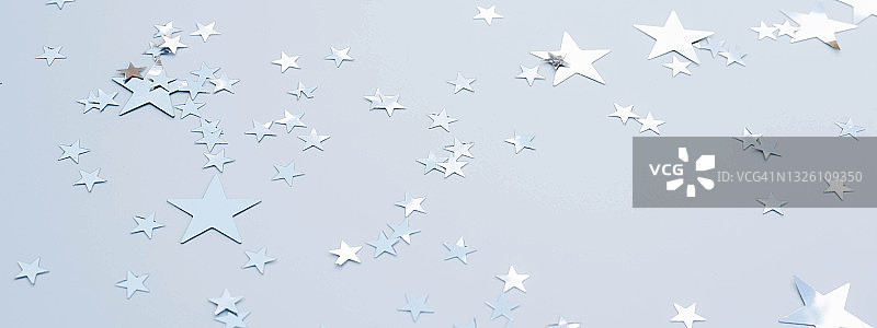 带有银色星星的灰色背景，新年背景图片素材