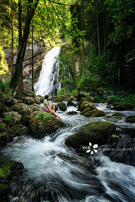 奥地利萨尔茨堡：戈灵的壮丽瀑布图片素材