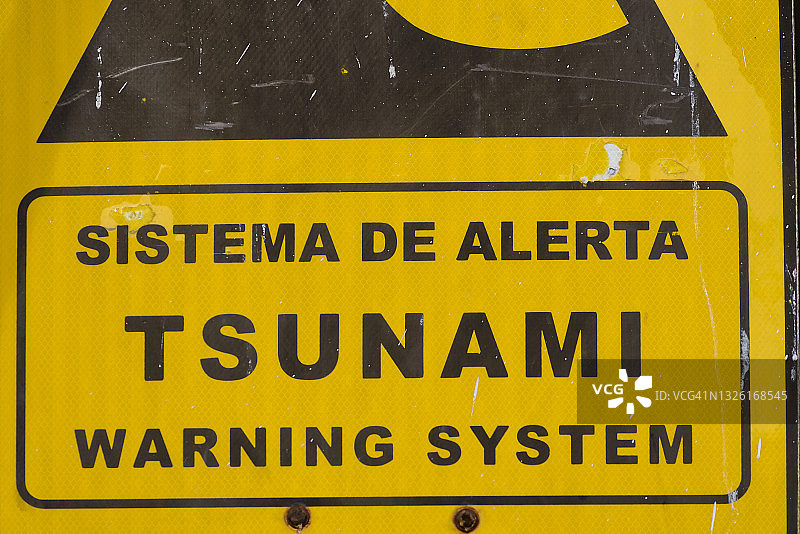 海啸警告标志图片素材