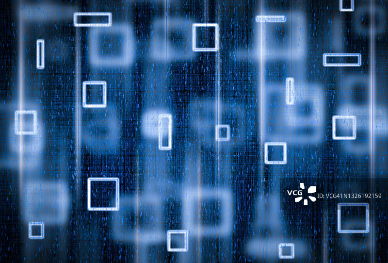 抽象数字渲染矩形蓝色背景图片素材
