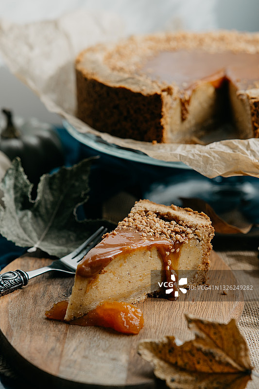 美味自制南瓜派香料芝士蛋糕图片素材