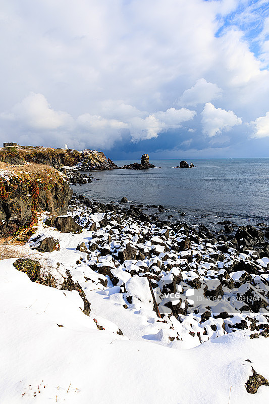 韩国济州岛涉地可支雪景图片素材