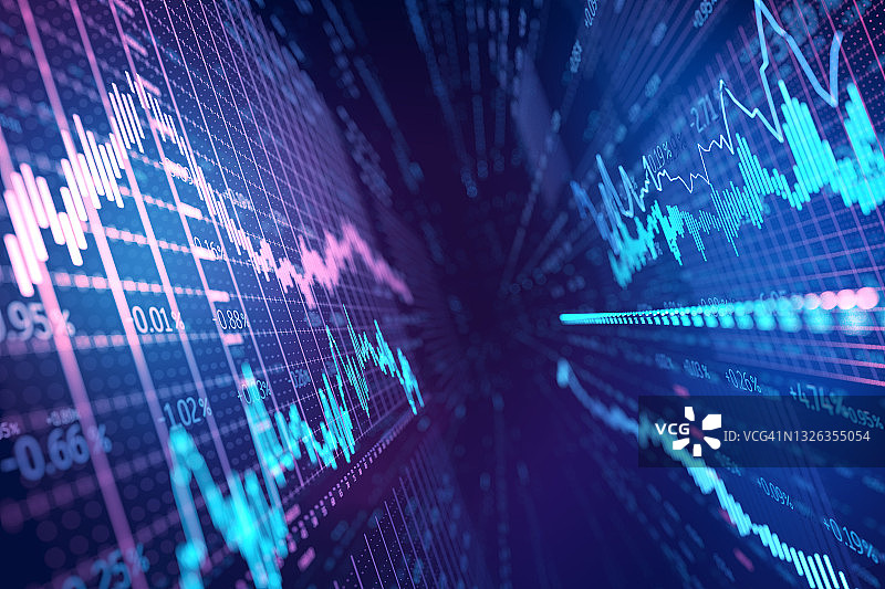 网络中的股市数据图片素材