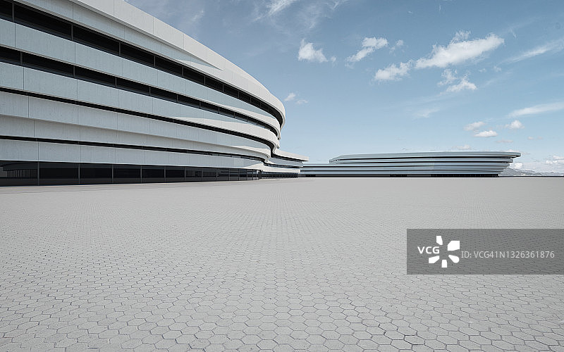 现代建筑的空旷广场前图片素材