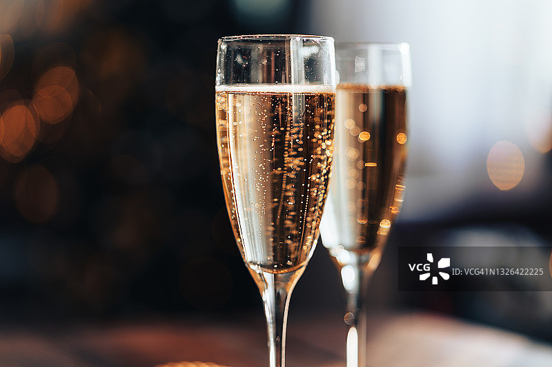 特写：香槟酒杯图片素材