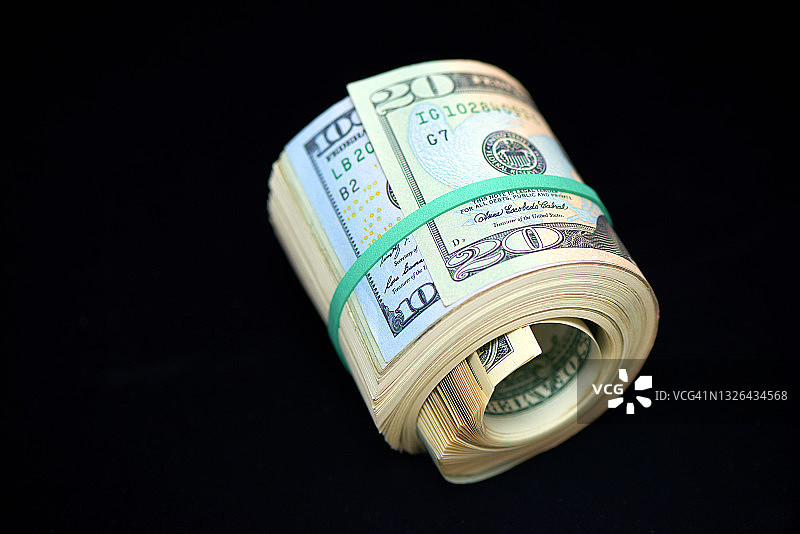 成卷的美元图片素材