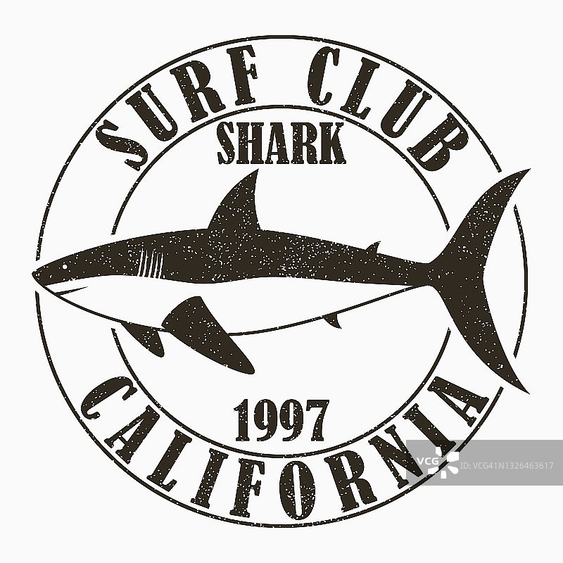 加利福尼亚冲浪主题服装设计排版（含鲨鱼图案）图片素材