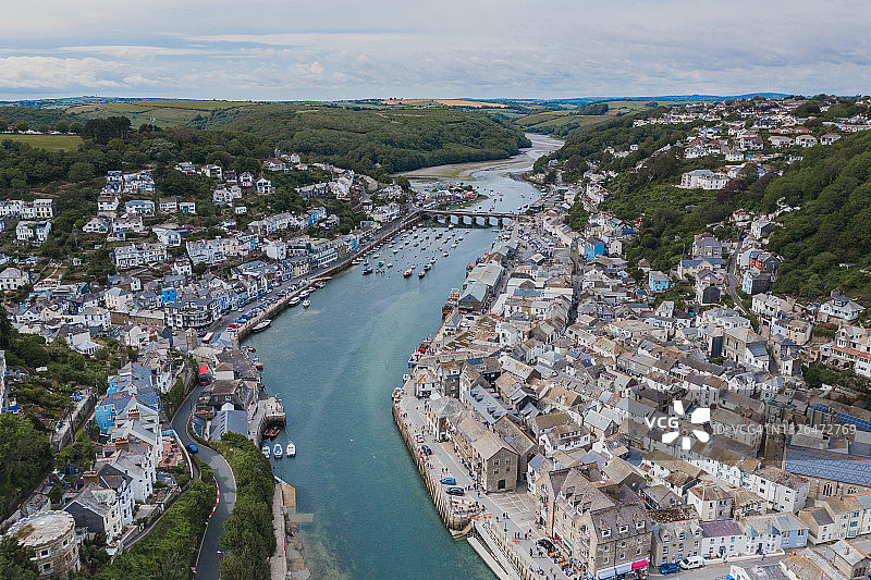 从空中俯瞰卢，英国康沃尔图片素材