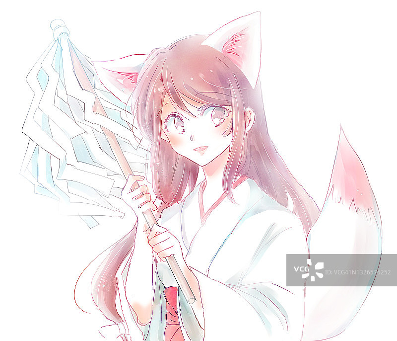 狐狸神官少女形象图片素材