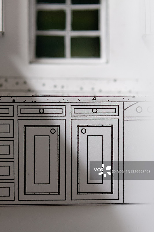 郊区厨房的纸模型图片素材