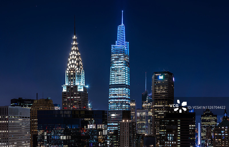 纽约曼哈顿中城清晨高角度景观图片素材