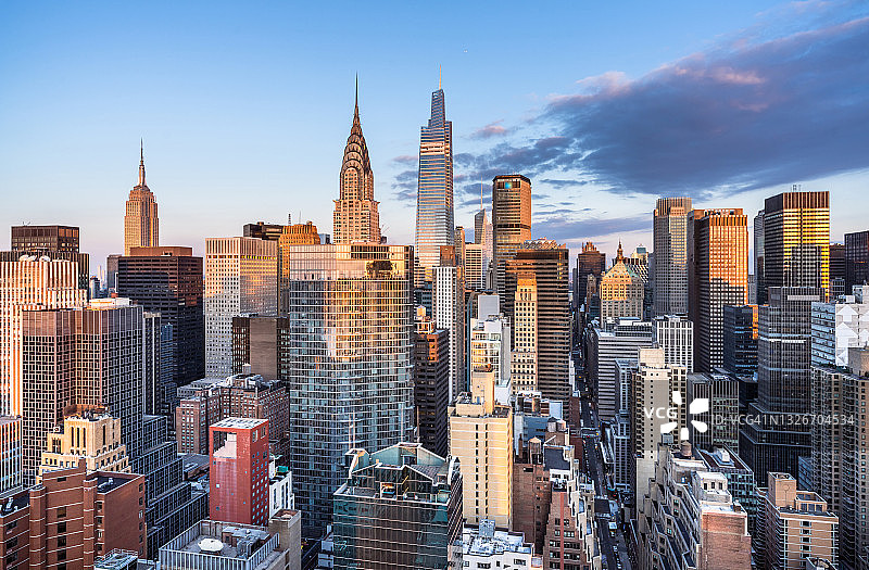 曼哈顿中城日出高角度景观图片素材